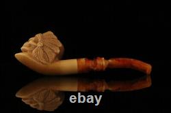 Srv Big Chief Skull Block Meerschaum Pipe with fitted case M3039