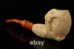 Srv Carved Eagle's Claw Block Meerschaum Pipe with custom case 15148