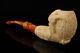 Srv Carved Eagle's Claw Block Meerschaum Pipe With Custom Case 15148