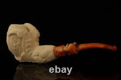 Srv Carved Eagle's Claw Block Meerschaum Pipe with custom case 15148