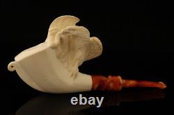 Srv Garden Block Meerschaum Pipe Carved by R. Karaca with fitted case 15181