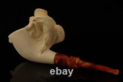 Srv Garden Block Meerschaum Pipe Carved by R. Karaca with fitted case 15181