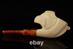 Srv Garden Block Meerschaum Pipe Carved by R. Karaca with fitted case 15181