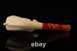 Srv Garden Block Meerschaum Pipe Carved by R. Karaca with fitted case 15181