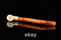 Srv Lattice Bent Billiard Churchwarden Block Meerschaum Pipe with case M2135