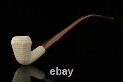 Srv Lattice Panel Churchwarden Block Meerschaum Pipe with fitted case M3143