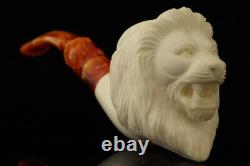 Srv Lion Block Meerschaum Pipe with custom case M2630