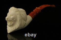 Srv Lion Block Meerschaum Pipe with custom case M2630