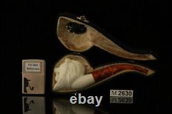 Srv Lion Block Meerschaum Pipe with custom case M2630