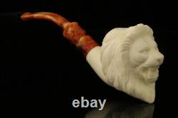 Srv Lion Block Meerschaum Pipe with custom case M2630