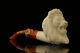 Srv Lion Block Meerschaum Pipe With Fitted Case M2239