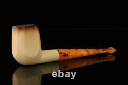 Srv Paneled Straight Self Sitter Block Meerschaum Pipe with fitted case M3322