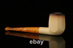 Srv Paneled Straight Self Sitter Block Meerschaum Pipe with fitted case M3322