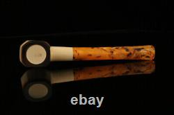 Srv Paneled Straight Self Sitter Block Meerschaum Pipe with fitted case M3322