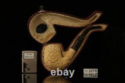 Srv Premium Deluxe Block Meerschaum Pipe Carved by Tekin with case M3279