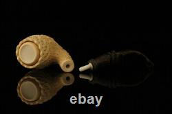 Srv Premium Deluxe Block Meerschaum Pipe Carved by Tekin with case M3279