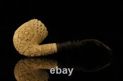 Srv Premium Deluxe Block Meerschaum Pipe Carved by Tekin with case M3279