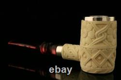 Srv Premium Deluxe Poker Block Meerschaum Pipe with CASE 10485