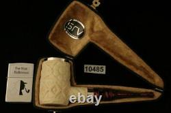 Srv Premium Deluxe Poker Block Meerschaum Pipe with CASE 10485