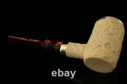 Srv Premium Deluxe Poker Block Meerschaum Pipe with CASE 10485