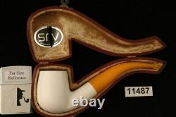 Srv Premium Lee Van Cleef Block Meerschaum Pipe with custom case 11487
