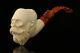 Srv Skull With Beard Block Meerschaum Pipe With Custom Case M2120