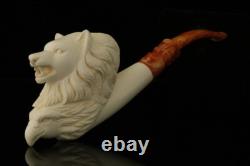 Srv Wolf & Eagle Block Meerschaum Pipe with fitted case M3380