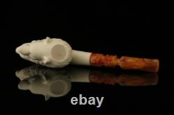 Srv Wolf & Eagle Block Meerschaum Pipe with fitted case M3380