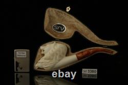 Srv Wolf & Eagle Block Meerschaum Pipe with fitted case M3380