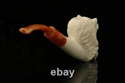 Srv Wolf & Eagle Block Meerschaum Pipe with fitted case M3380