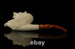 Srv Wolf & Eagle Block Meerschaum Pipe with fitted case M3380