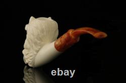 Srv Wolf & Eagle Block Meerschaum Pipe with fitted case M3380