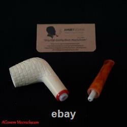 Straight Billard Block Meerschaum Pipe, Meerschaum Smoking Pipe, Pipa, AGM-589