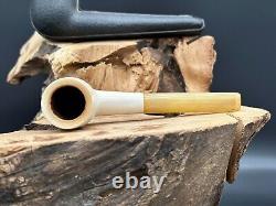 Strambach Vienna Block Meerschaum Amber Smooth Billiard Smoking Pipe