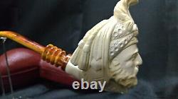 Sultan Meerschaum pipe carved from the Block Meerschaum with case by CPW