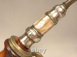 Superb Antique EW 1860 Block MEERSCHAUM Churchwarden HORN Estate Pipe Pipa