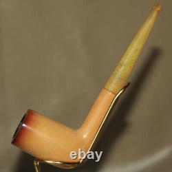 Superb Chimney BLOCK MEERSCHAUM AMBER STEMN. MINT Estate Pipe