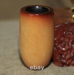 Superb Chimney BLOCK MEERSCHAUM AMBER STEMN. MINT Estate Pipe