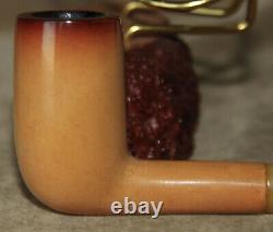 Superb Chimney BLOCK MEERSCHAUM AMBER STEMN. MINT Estate Pipe