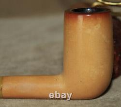 Superb Chimney BLOCK MEERSCHAUM AMBER STEMN. MINT Estate Pipe