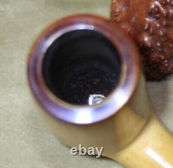 Superb Chimney BLOCK MEERSCHAUM AMBER STEMN. MINT Estate Pipe