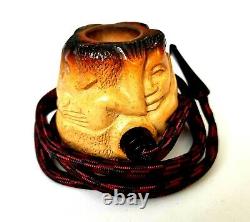 Superb! Rare! Unsmoked! African Block Meerschaum Cobra Table Pipe Estate Pipe