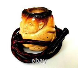 Superb! Rare! Unsmoked! African Block Meerschaum Cobra Table Pipe Estate Pipe