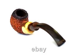 Superb Vtg African Block Meerschaum Rustic Army Mount Bent Billiard Estate Pipe