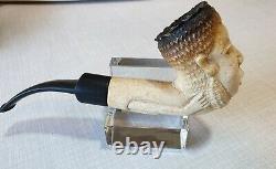 Superior Meerschaum Block Nicely Carved Tobacco Pipe