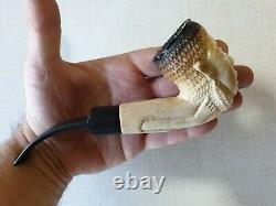 Superior Meerschaum Block Nicely Carved Tobacco Pipe