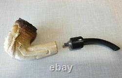 Superior Meerschaum Block Nicely Carved Tobacco Pipe