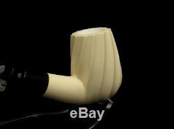 Swirled Billiard Bent Churchwarden Block Meerschaum Pipe Real Big Bowl Gift 1761