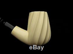 Swirled Billiard Bent Churchwarden Block Meerschaum Pipe Real Big Bowl Gift 1761