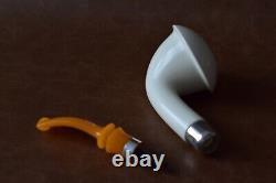 TEKIN Calabash Pipe BLOCK MEERSCHAUM-NEW HAND CARVED W Case#923 Silver Wearings